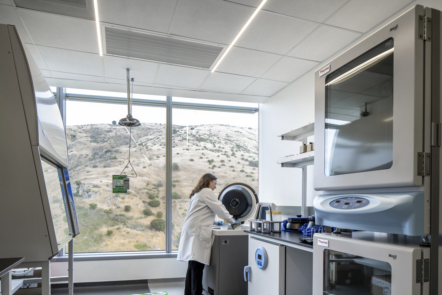 A scientist at the bench inside SmartLabs, South San Francisco